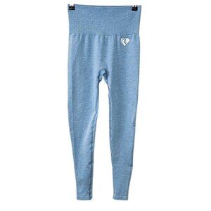 Womens Best Move Seamless Blue Marled High Rise Leggings, Size Small